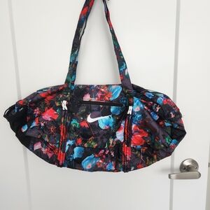 Nike Floral Duffel Bag - Black and Red
